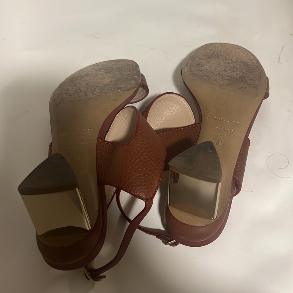 Nicholas Kirkwood Leda Leather Block Heel Sandals - Picture 8 of 9